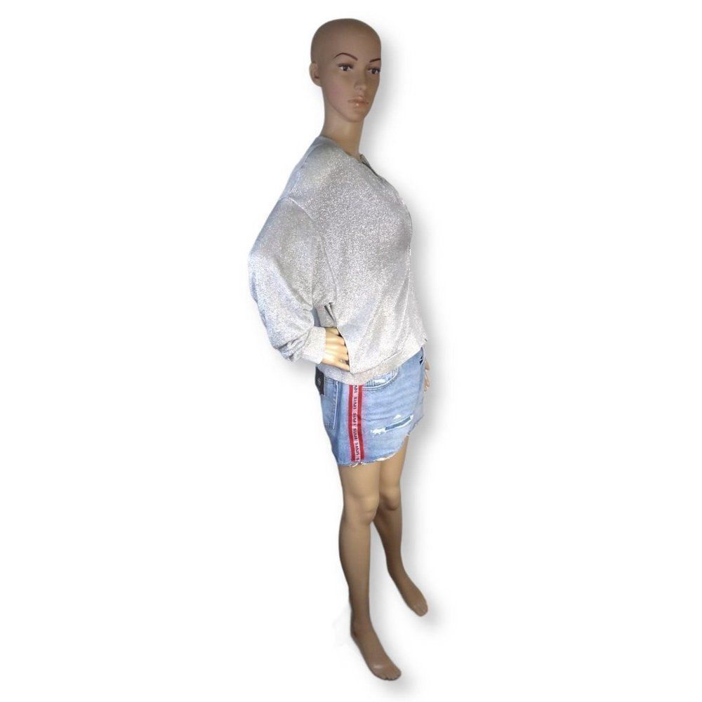 Vintage 80's The La Costa Spa Silver Lurex Zip Fro